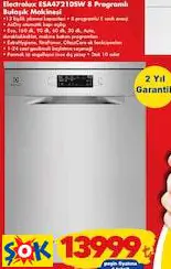 ELECTROLUX ESA47210SW 8 PROGRAMLI BULAŞIK MAKİNESİ